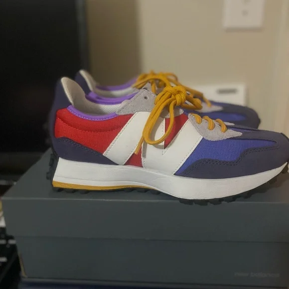 New Balance Women’s Red, Blue, and White Sneakers - Picture 3 of 5